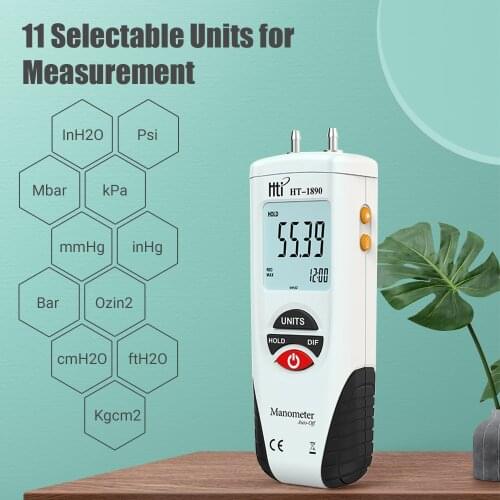 Digital Manometer LCD air pressure meter air pressure Differential Gauge Kit ±13.79kPa/±2psi/±55.4H2O Data Hold medidor presion