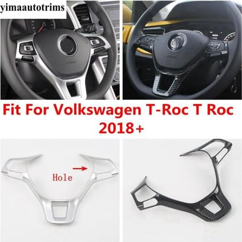 For Volkswagen T-Roc T Roc 2018 - 2021 Steering Wheel Decoration Frame Cover Kit Trim Carbon Fiber / Matte ABS Refit Accessories