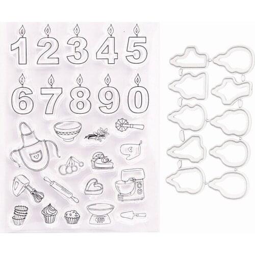 Hot Sale Birthday Candles Transparent Clear Stamps / Silicone Seals Roller Stamp For DIY Scrapbooking Photo Album/Card Making