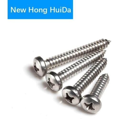 M1 M1.2 M1.4 M1.7 M2 M2.2 M2.6 304 Stainless Steel Phillips Cross Round Pan Head Metal Self Tapping Screw Thread Metric Bolt