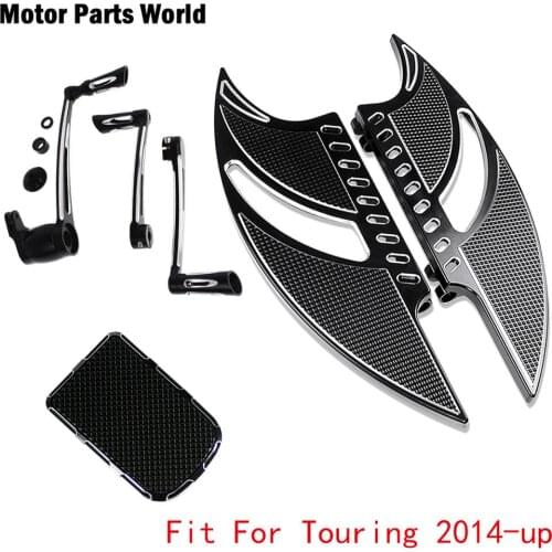 Motorcycle Black Front Floorboard Brake Pedal Shift Lever Brake Arm For Harley Touring Street Glide Road King Tri Glide 2014-up