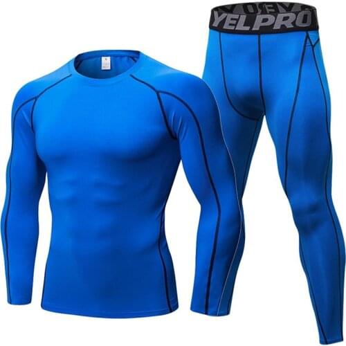 Men Clothing Sportswear Gym Fitness Compression Suits Running Set Sport Outdoor Jogging Quick Dry Tight Long Pants
