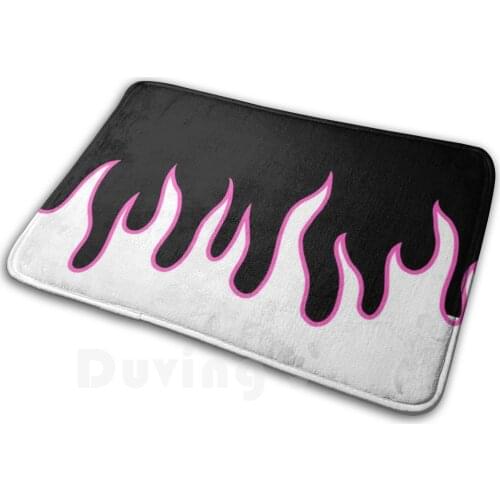 Pink Flames Soft Non-Slip Mat Rug Carpet Cushion Flames Pink Pink Aesthetic Fire Cool And Roll Motorcycle Rider Bike Boke