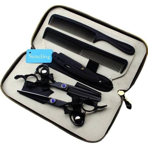 6 Inch Black Dragon Handle Japan 9CR Stainless Steel Thinning Cutting Hair Salon Scissors Set