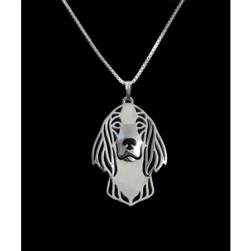 Wholesale Unique Handmade Boho Chic Irish Red and White Setter Necklace Female/Male Gift Jewelry Pendant--12pcs/Lot