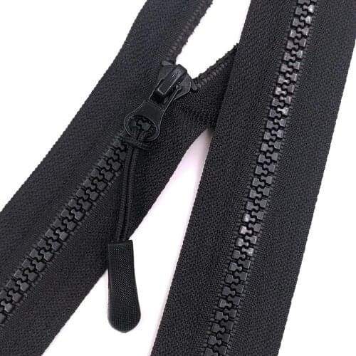 5# 24 inch Plastic Resin Zipper with Zipper Pulls Separating Jacket Coat Zippers for Sewing Accessories (2pcs/Pack)
