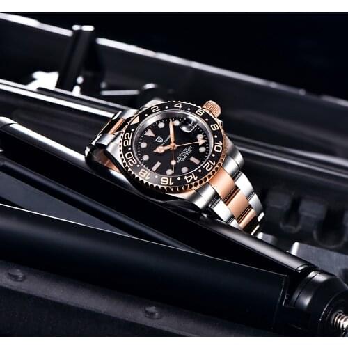 PAGANI DESIGN New Ceramic Bezel Men Mechanical Wristwatch Fashion Sapphire Glass Automatic Watch Waterproof Stainless GMT Watch