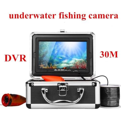 1000TVL 12 bright white light underwater camera dvr 7" TFT LCD for Fishing finder Video visual fishing Camera