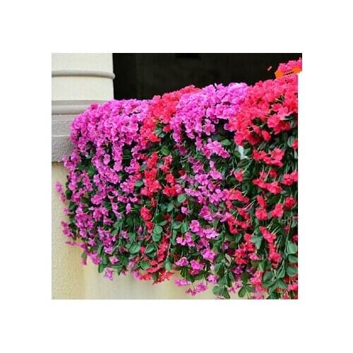 85cm Lifelike Violet Orchid Ivy Artificial Flower Hanging Plant Silk Garland Vine for Wedding Centerpieces Decor Bouquet Garland