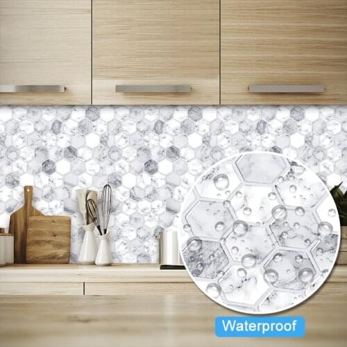 Vividtiles 12*12 inch Self adhesive Vinyl Wallpaper Kitchen Sticker Peel and Stick Subway 3D Effect Tiles -10 Sheet