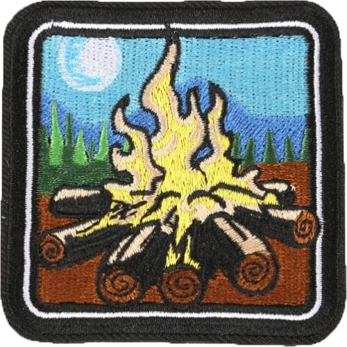 Wild Survival Make Fire Outdoor Camping Campfire Cool Diy Accessory Iron on Patch for Jacket Hat Jeans
