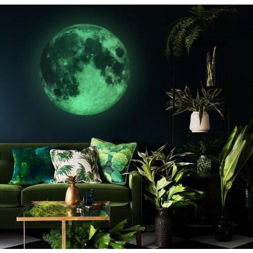 Luminous Moon 3D Wall Sticker for Kids Room Living Room Bedroom Decoration Home Decals Glow In The Dark Wall Stickers