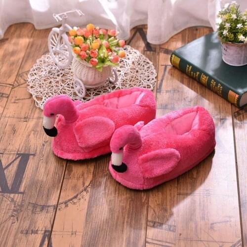 New Fashion Shoes Winter Lovely Home Slippers Shoes Women Flamingo Slippers 2021 Fun Slippers Warm Cotton Unicorn Duck Slippers