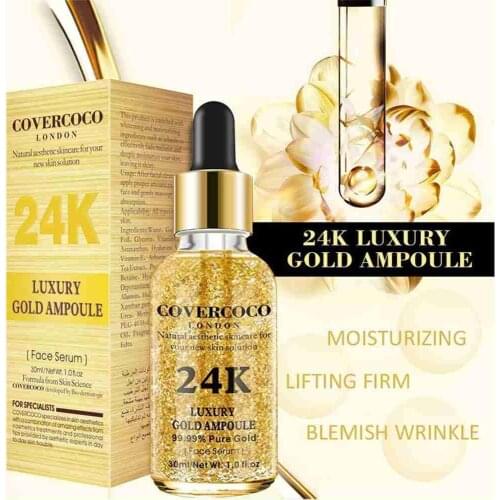 24k Gold Face Serum Hyaluronic Acid Serum Moisturizer Essence Cream Whitening Day Creams Anti Aging Anti Wrinkle Acne 30ml