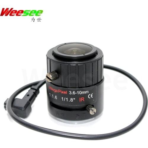 WS 3.6-10mm 6megapixel 6MP HD CCTV lens F1.8 format 1/1.8'' CS mount varifocal manual zoom auto iris HD security camera lens