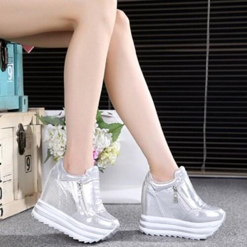 Women Sneakers 2020 Spring Autumn High Heels Ladies Casual Shoes Women Wedges Platform Shoes Female Thick Bottom Trainers