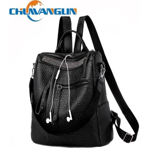 Chuwanglin Women Backpack Leather Backpacks Fashion Schoolbag Female Large Capacity Daily Backpack Sac A Dos Mochila 3241048