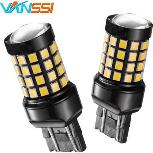 2pcs 1600lm 6000k White T20 7440 W21W/7441 7443 7444 W21/5W LED Bulbs for Turn Signal Backup Reverse Tail Brake Light Bulbs