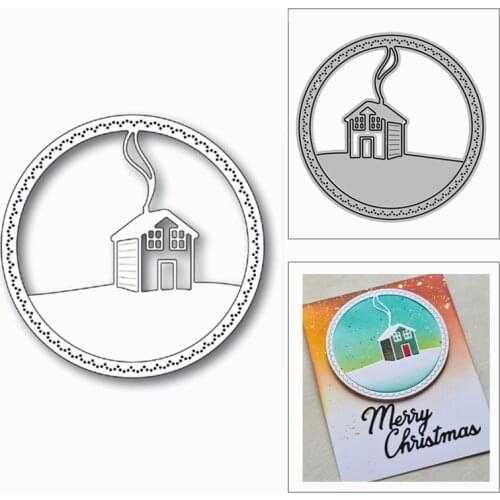 2020 New Christmas House Scallop Circle Metal Cutting Dies for Scrapbooking and Card Making Decorative Embossing Craft No Stamps