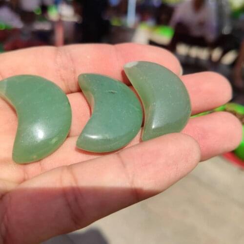 3pcs Natural Green Aventurine Moon