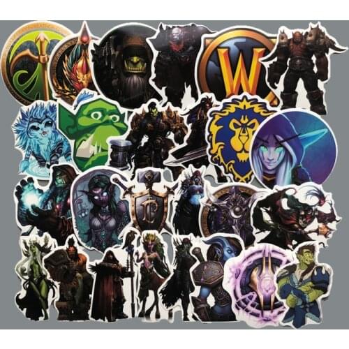 50PCS Aliauto World of Warcraft Tribal Sticker for Trolley Backpack PVC Skateboard Motorcycle Helmet Car Styling Car Accessories