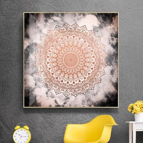 Abstract Rose Night Mandala Canvas Painting Posters HD Prints Modern Wall Art Pictures For Living Room Home Decoration