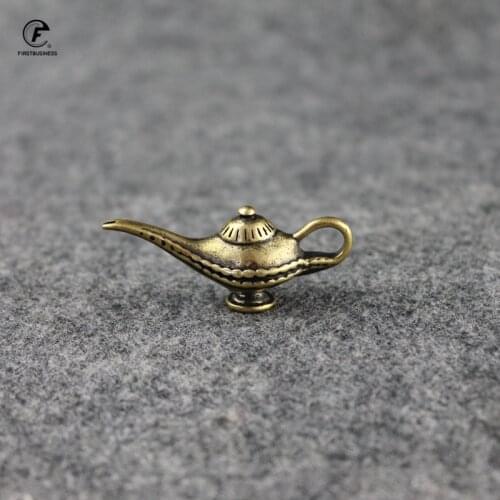 Antique Creative Wish Aladdin Lamp Candle Holder Arab Style Copper Lamp Ornament Vintage Luxury Home Decorations Crafts Tea Pet