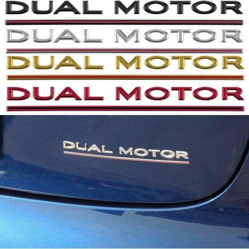 Car DUAL MOTOR Sticker ABS 3D For Tesla Model 3 X Y S Rear Trunk Tailgate Word Letters Emblem Nameplate Decals Car Styling