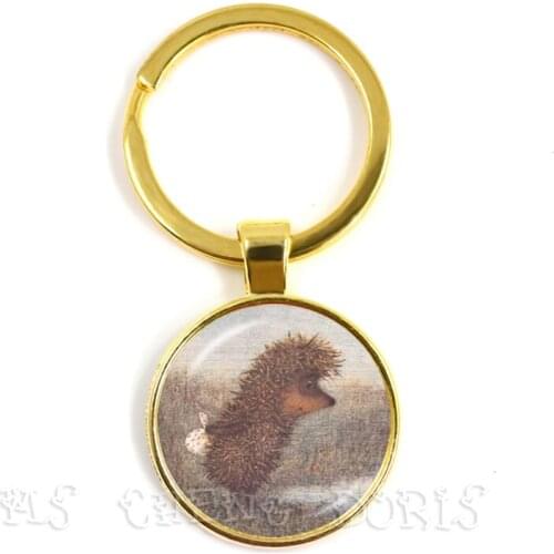 Hedgehog In The Fog Keychain Men Women Pendant Statement Handmade Fashion Key Chain Ring Holder Jewelry For Gift