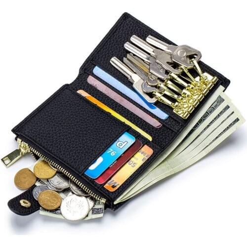 Brand Women Wallet Woman Mini Wallet Slim Small Purse Cow Leather Female Purse Small Hasp Zipper Card Holder Zipper Keychain