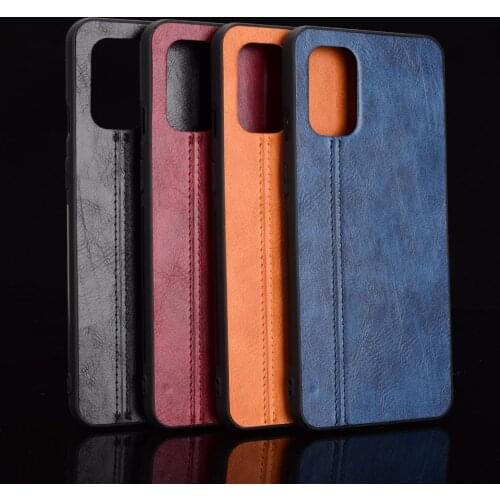 OnePlus 8T+ 5G Case One Plus 8T Suture Calfskin Soft Edge PU Leather Hard Phone Bag Cover For OnePlus 8T Plus 1+8 T Back Case