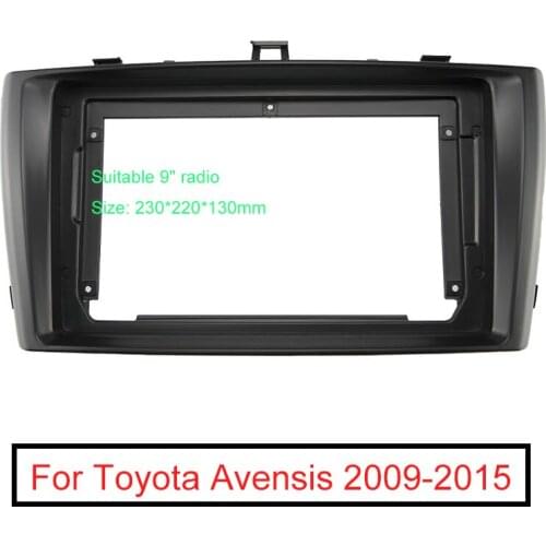 FEELDO Car Audio 9" Big Screen 2DIN Fascia Frame Adapter For Toyota Avensis CD/DVD Player Dash Fitting Panel Frame Kit