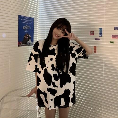 2021 New Spring Summer Fashion Print Loose Women T Shirt Oversize Short Sleeve O-neck Casual Tops for Lovers M L XL