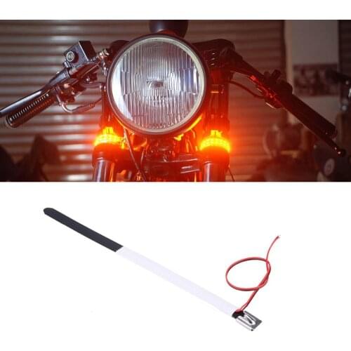 2pcs LED Motorcycle Turn Signal Light Shock Absorber Flexible Strip Light Decoration Turn Signal Light for Vintage Motorcycle