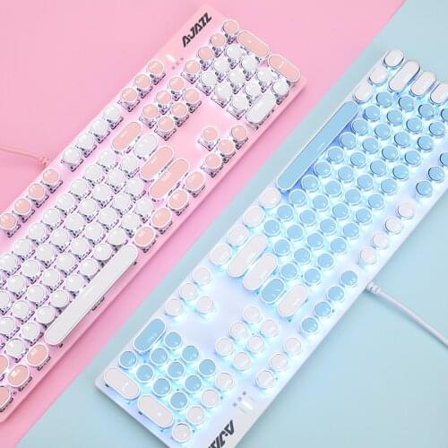 Mechancial Gaming Keyboard 104 Keycaps Retro Punk Keyboard Mechanical Switch Notebook Desktop Keyboard for Gamer PC