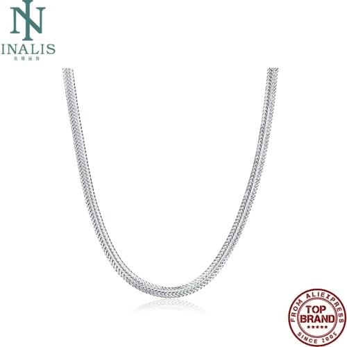 INALIS Flat Snake Bone Chains Necklaces Unisex Round Simple Copper Necklace For Women And Men Party Fashion Jewelry Recommend