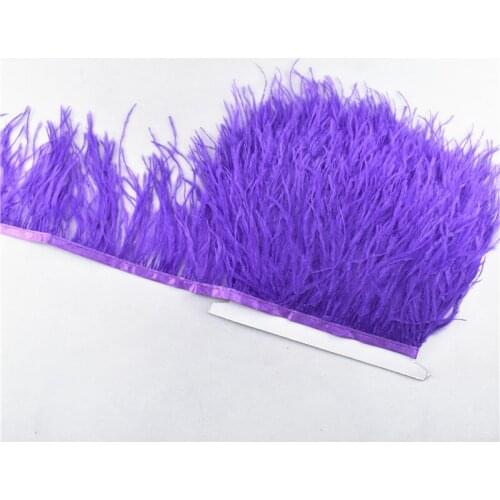 Beautiful 1meter Purple ostrich feather Trimming height 8-10cm feathers ribbon for DIY wedding party decoration Accessories