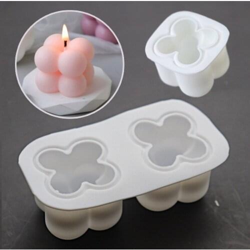 Creative Square Cube Candle Mould Soy Wax Essential Oil Aromatherapy Candle Mold DIY 3D Geometry Silicone Candle Making Mold