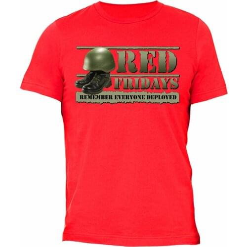 Red Fridays Helmet Combat boot Memorial Military Army Mens T-Shirt. Summer Cotton Short Sleeve O-Neck Unisex T Shirt New S-3XL