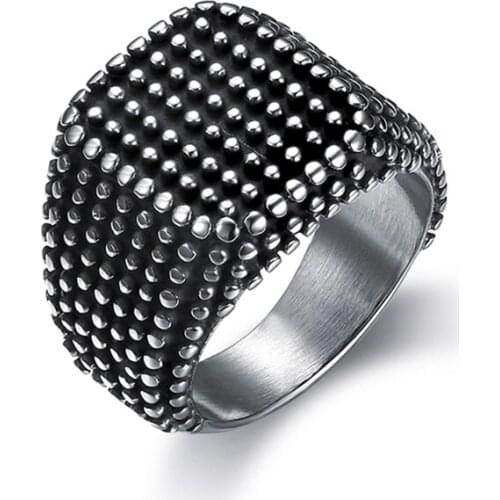 Dropshipping Men fashion jewelry rock star skull points biker rings 316 stainless steel punk style Bumps Cube Ring