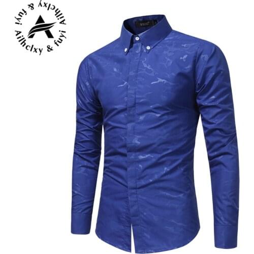 Men Shirt Long Sleeve Men Shirts Casual Male Slim Fit Fashion Printed Plaid Chemise Mens Camisas Dress Shirts