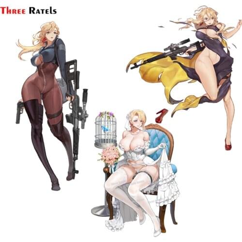 Three Ratels A207 Sexy Waifu Hot Girl Amy Razor For Last Origin Car Rear Window Sticker Laptop Decal