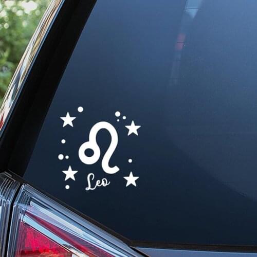 Black/Sliver Leo Zodiac Sticker Artistic Car Decals For Car Window Stickers Rear Window Decor Removable Unique S205