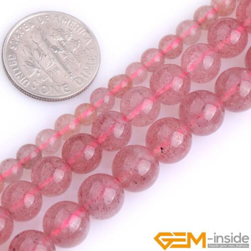 Natural AA Grade Red Strawberry Rock Quartzs Round Loose Spacer Accessorries Beads For Jewelry Making Strand 15 Inch 4 6 8mm