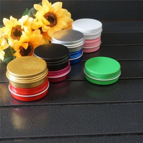 Portable 30g 30ml Round Aluminum Box Metal Tin Cans Cosmetic Cream DIY Refillable Black Empty Jar Tea Aluminum Pot Containers