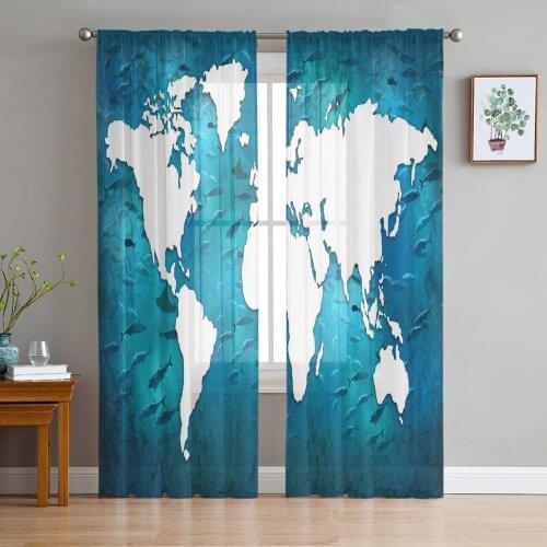 Sheer Curtains For Living Room Earth Plate Map Childrens Bedroom Balcony Large Curtains Kitchen Dining Room Curtains