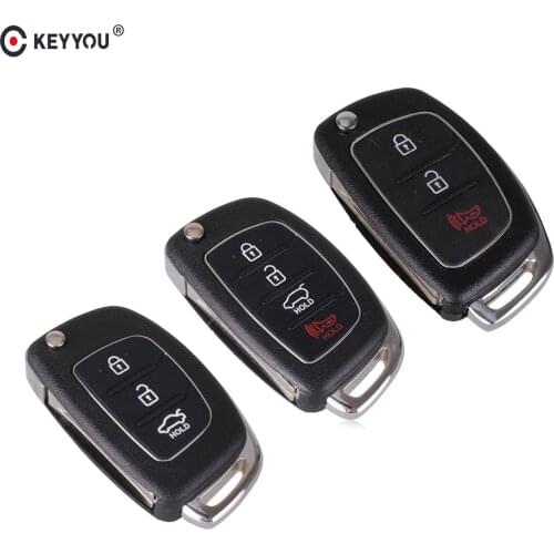 KEYYOU 10X 3/4 Buttons Flip Folding Remote Key Fob Shell Case For Mistra Hyundai HB20 SANTA FE IX35 IX45 Accent I40
