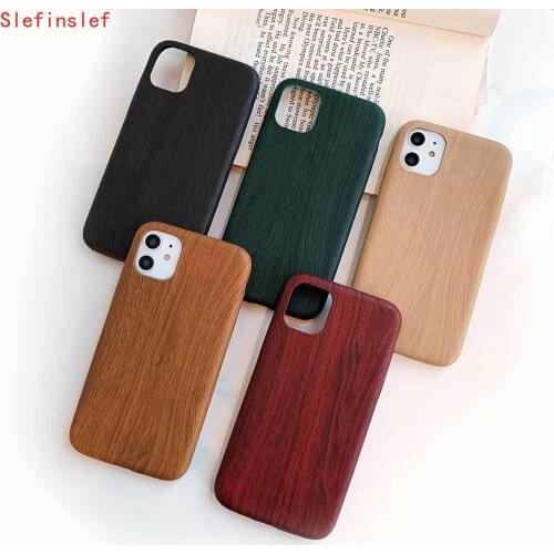 Luxury PU leather Case Cover For Iphone 11 Pro Max SE 6 6S 7 8 Plus Wood Grain Green Soft Phone Cases For Iphone XS Max XR X