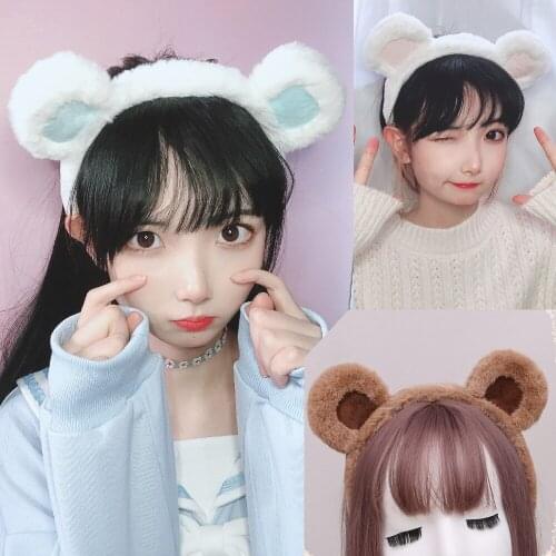 Hand-made plush bear ear hairband brown bear curry Japanese KC lolita lolita headdress jk