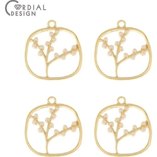 Cordial Design 100Pcs 26*28MM Jewelry Accessories/DIY Pendant/Branch Shape/Imitation Pearl/Hand Made/Jewelry Findings Components